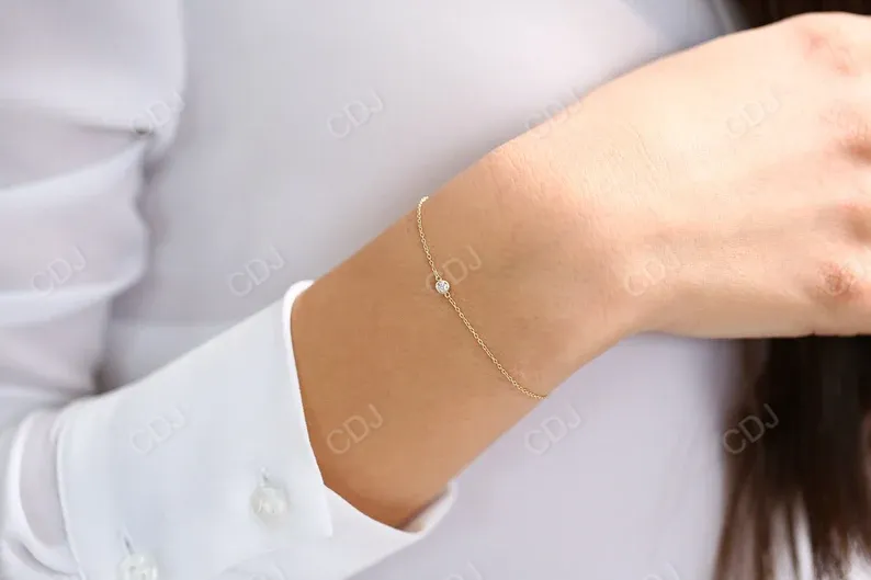 0.05Ct Bezel Setting Lab Grown Diamond Bracelet