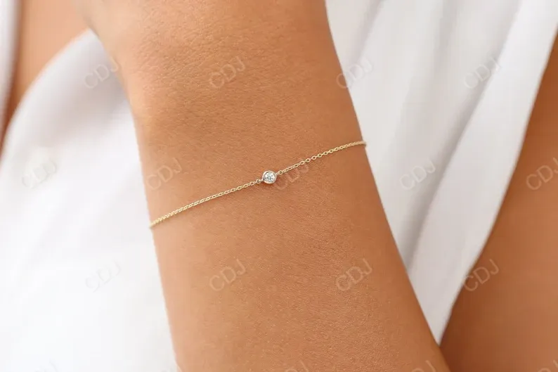 0.05Ct Bezel Setting Lab Grown Diamond Bracelet
