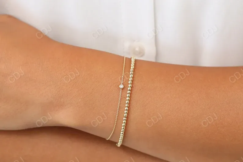 0.05Ct Bezel Setting Lab Grown Diamond Bracelet