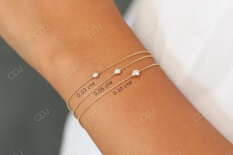 0.05Ct Bezel Setting Lab Grown Diamond Bracelet