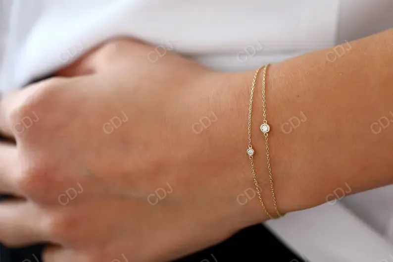 0.05Ct Bezel Setting Lab Grown Diamond Bracelet
