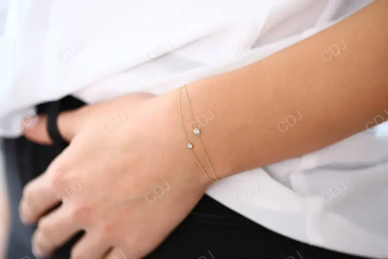 0.05Ct Bezel Setting Lab Grown Diamond Bracelet