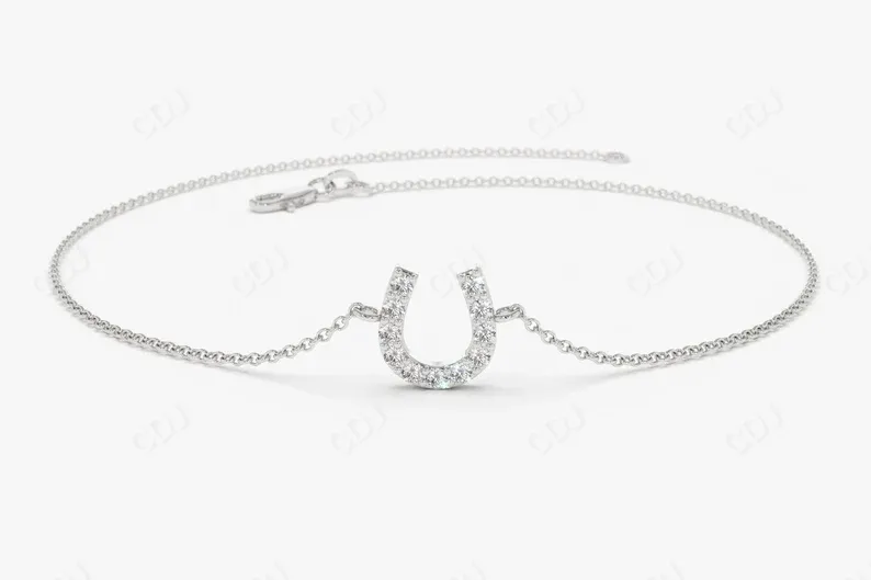 0.08ctw Lab Grown Diamond Horseshoe Bracelet