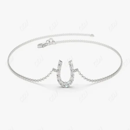 0.08CTW Moissanite Horseshoe Diamond Bracelet