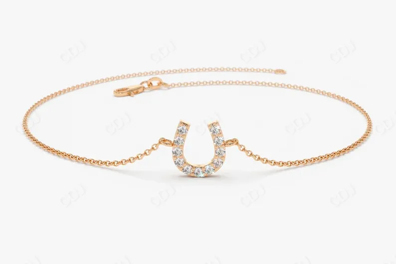 0.08CTW Moissanite Horseshoe Diamond Bracelet