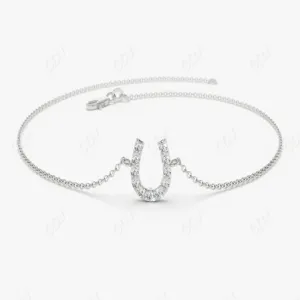 0.08CTW Moissanite Horseshoe Diamond Bracelet