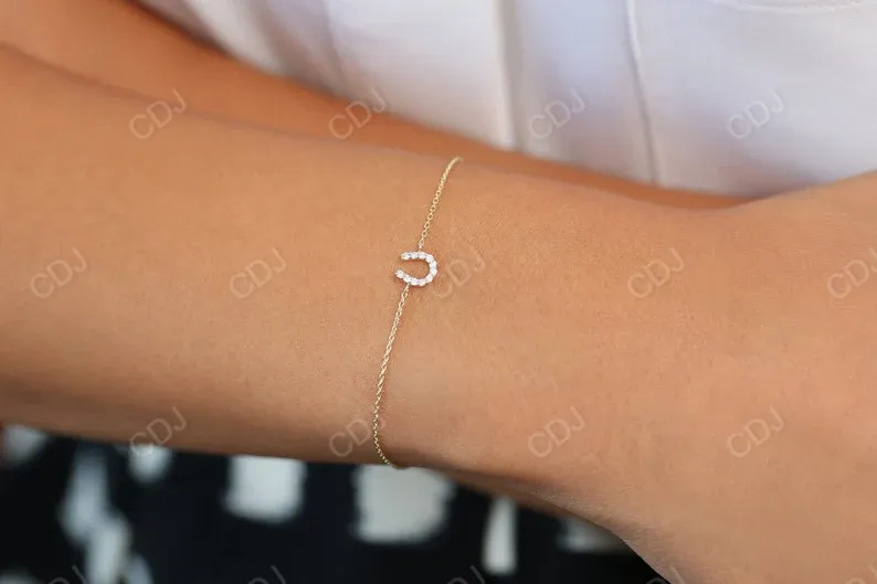 0.08CTW Moissanite Horseshoe Diamond Bracelet