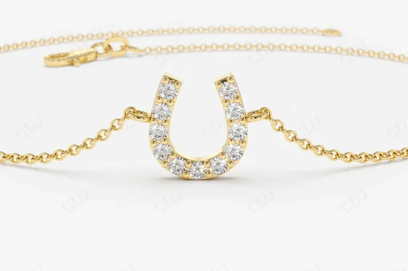 0.08CTW Moissanite Horseshoe Diamond Bracelet