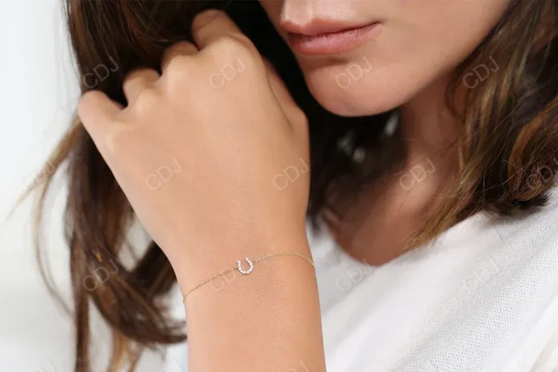 0.08CTW Moissanite Horseshoe Diamond Bracelet