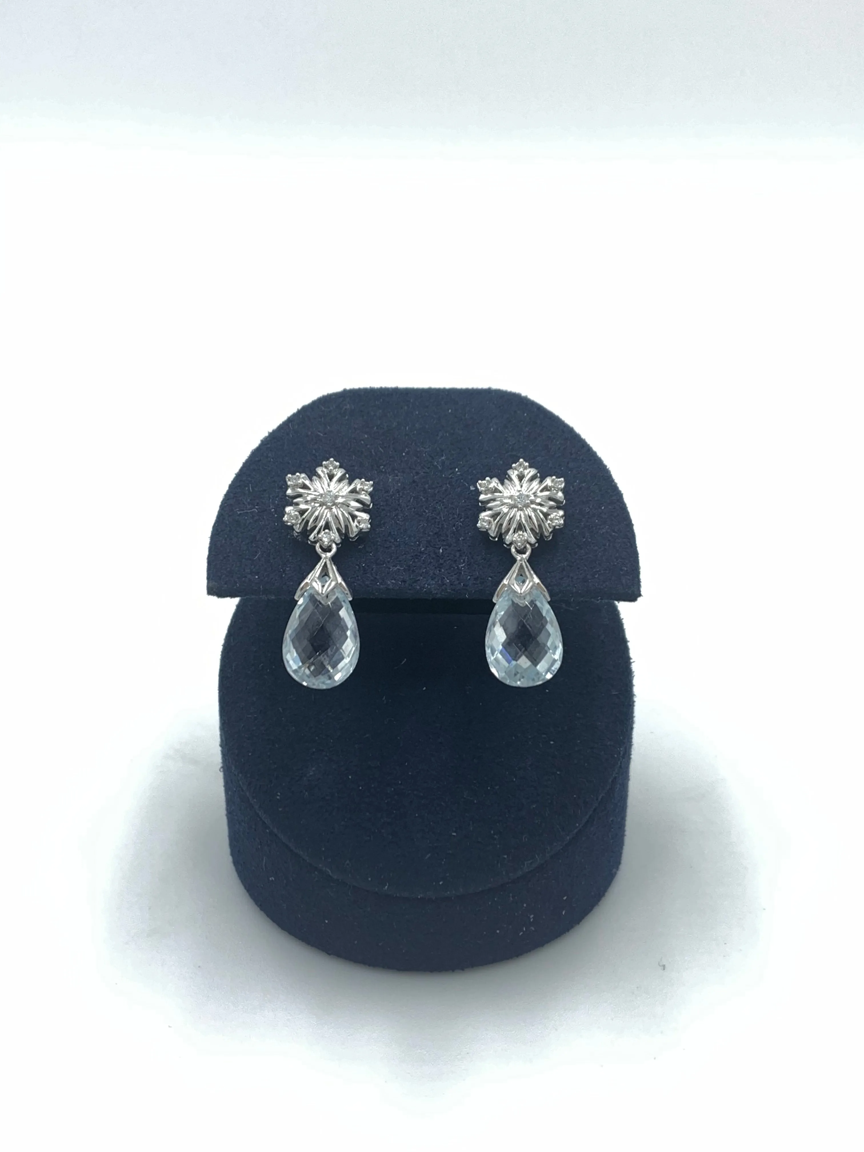 0.10ctw white gold Disney enchanted aquamarine earrings