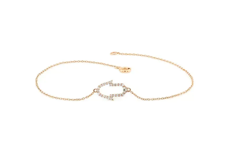 0.16CTW Moissanite Hamsa Diamond Bracelet