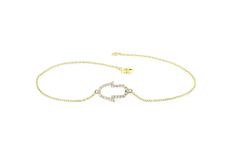 0.16CTW Moissanite Hamsa Diamond Bracelet