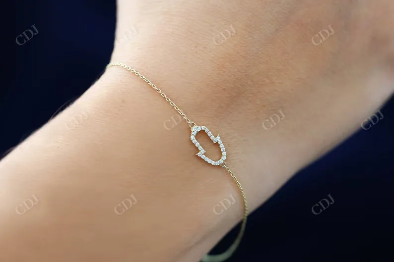 0.16CTW Moissanite Hamsa Diamond Bracelet