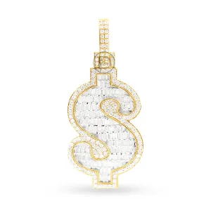 10k Yellow Gold Baguette $ Pendant With 3.75CT Diamonds