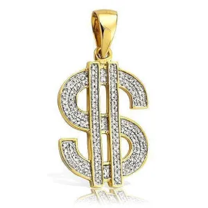 10KY 0.40CTW DIAMOND $ DOLLAR SIGN PENDANT