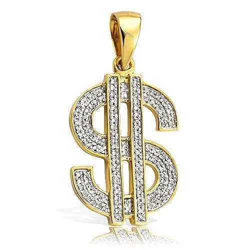 10KY 0.40CTW DIAMOND $ DOLLAR SIGN PENDANT