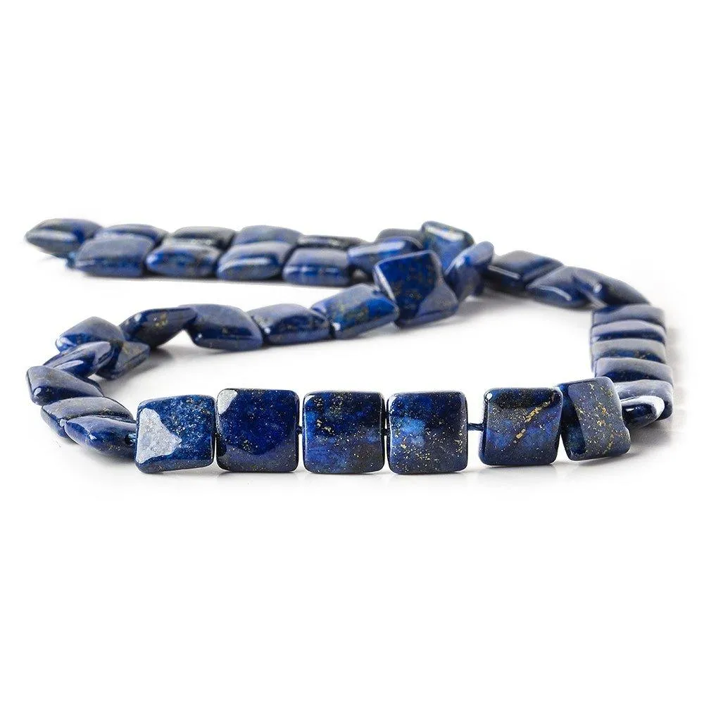 10x10mm Lapis Lazuli plain square beads 16 inch 40 beads