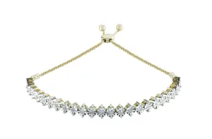 1/3 ctw Diamond Bolo Bracelet in Yellow Gold