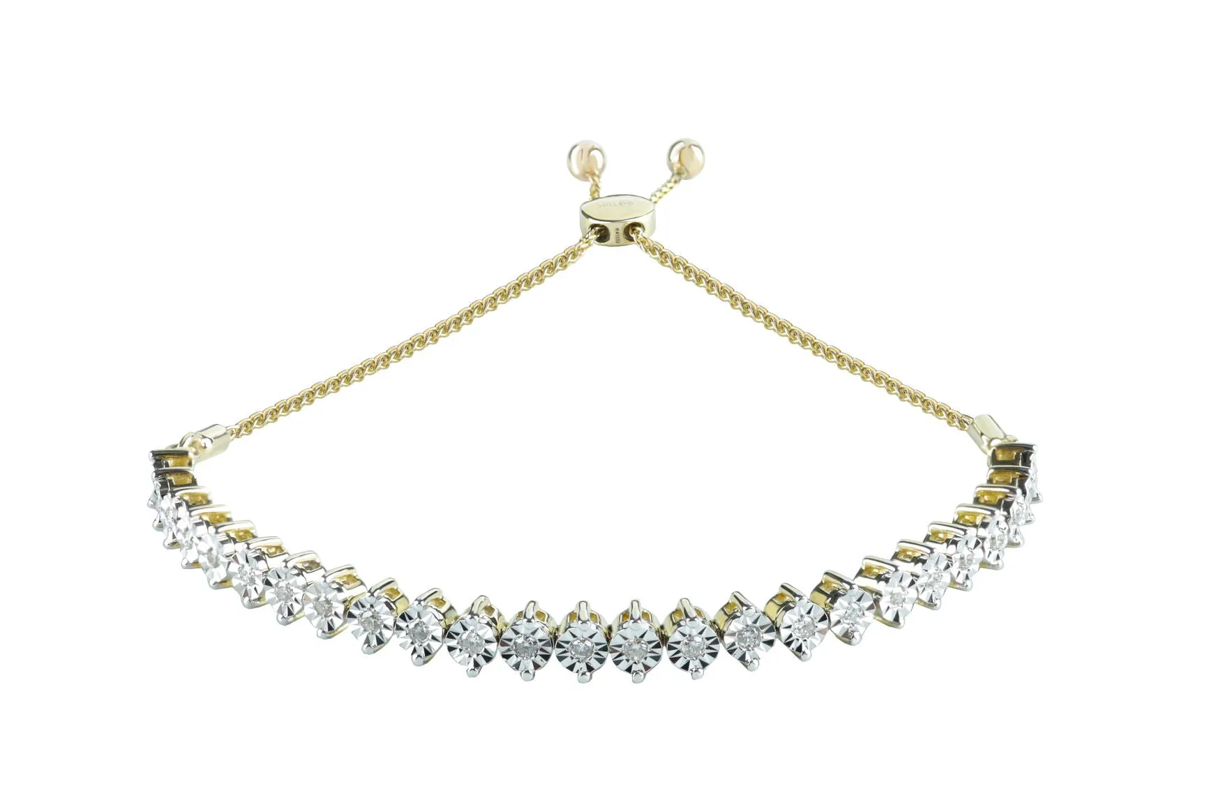 1/3 ctw Diamond Bolo Bracelet in Yellow Gold