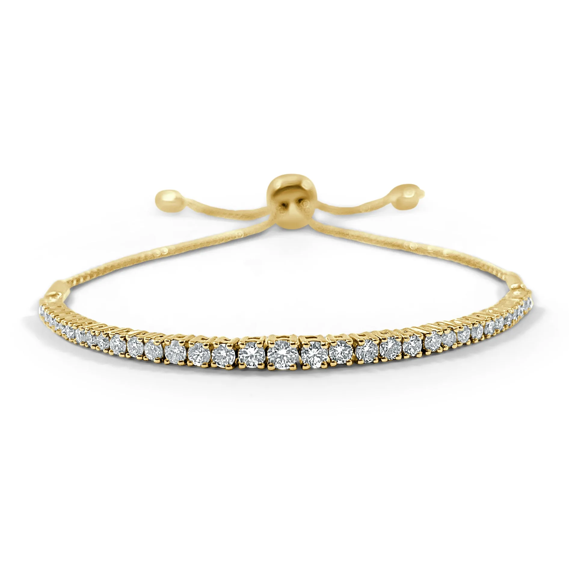 14k Gold & Diamond Bolo Bracelet - 1.18ct
