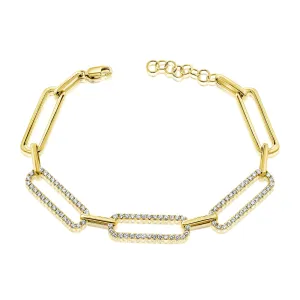 14k Gold & Diamond Link Bracelet- 1.11 ct.