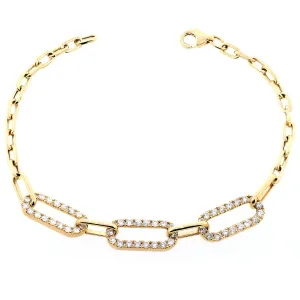 14k Gold & Diamond Link Bracelet- 1.40 ct.