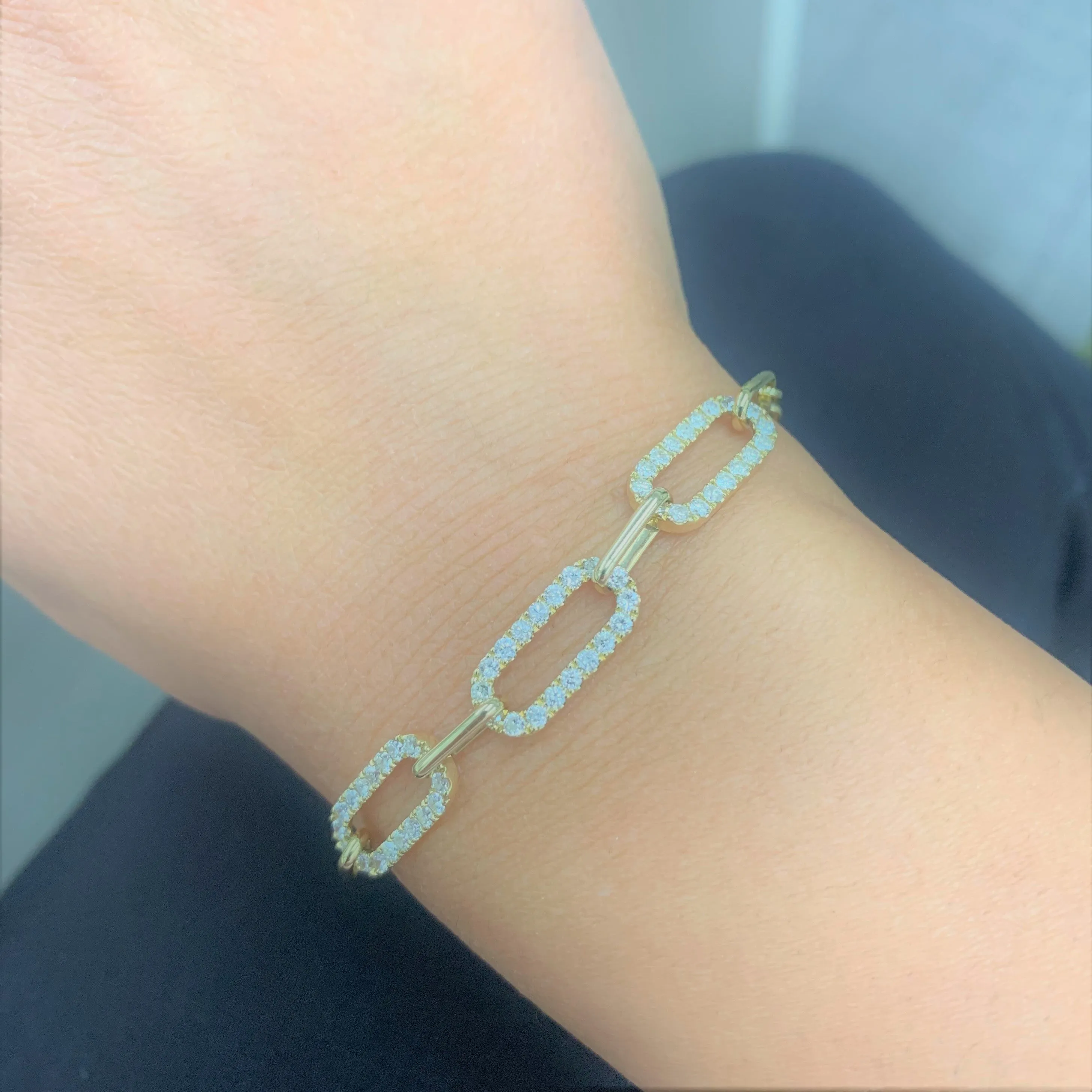 14k Gold & Diamond Link Bracelet- 1.40 ct.