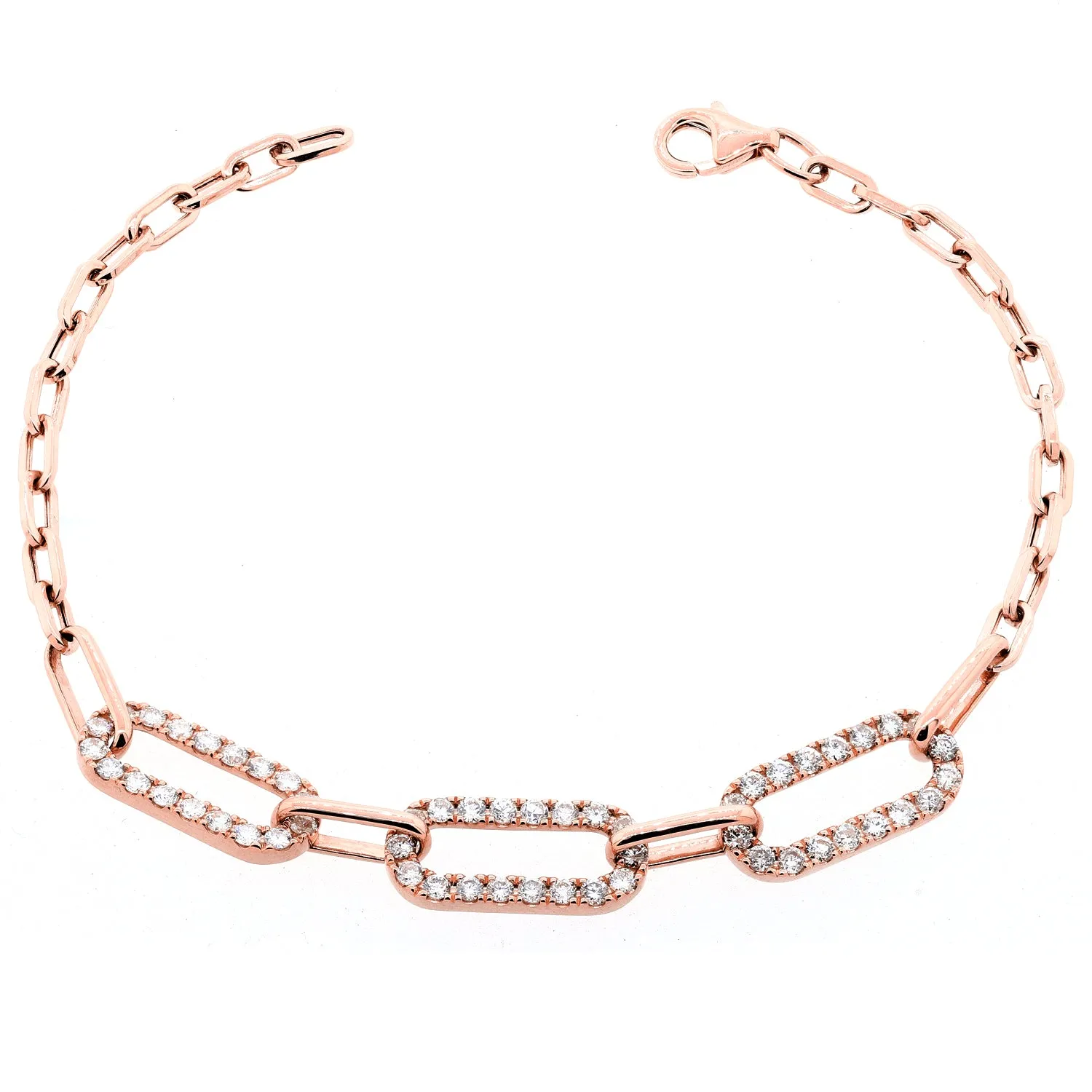 14k Gold & Diamond Link Bracelet- 1.40 ct.