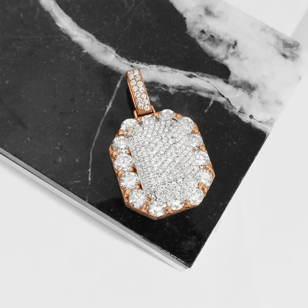 14k Rose Gold Diamond King Pendant 9.79 Ctw