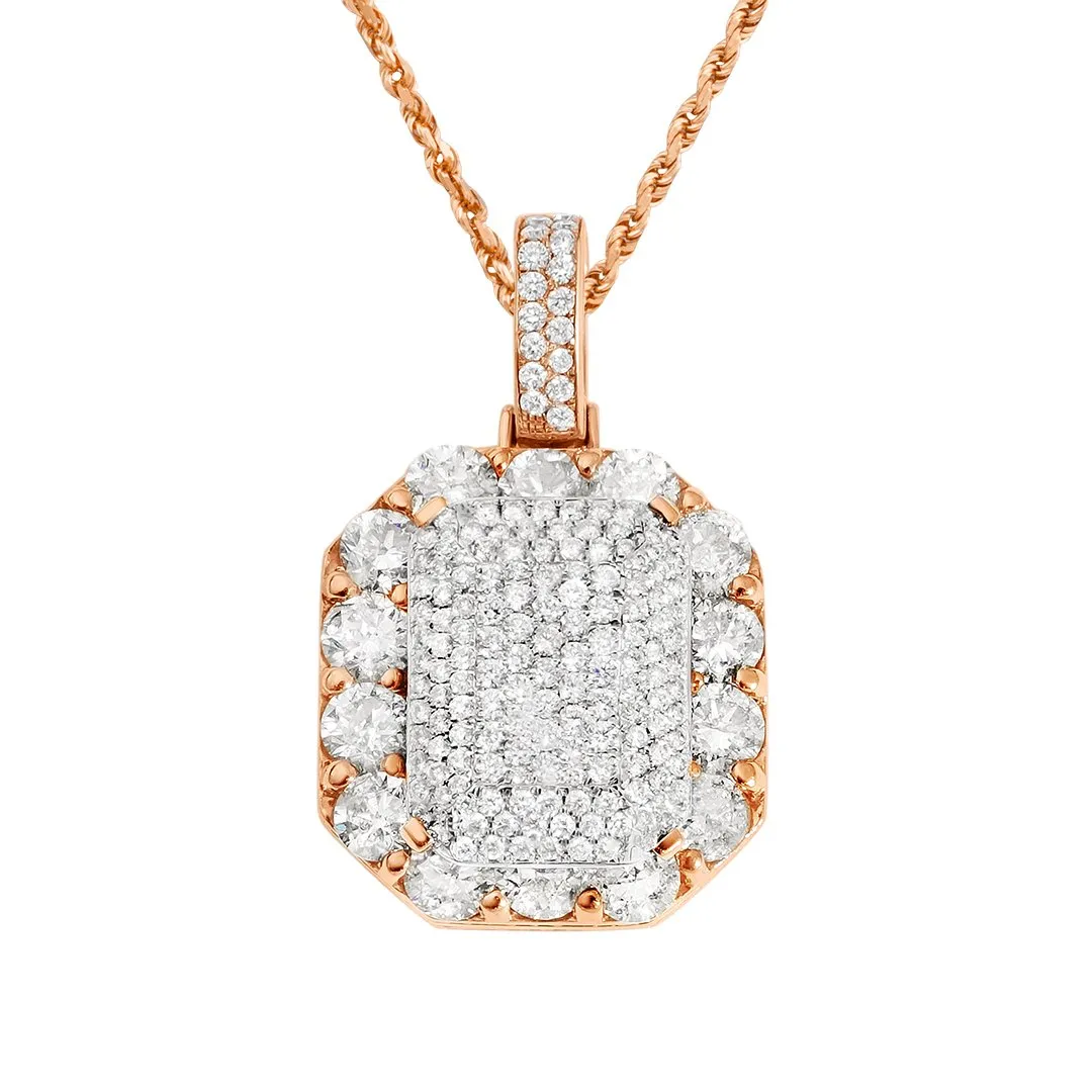 14k Rose Gold Diamond King Pendant 9.79 Ctw