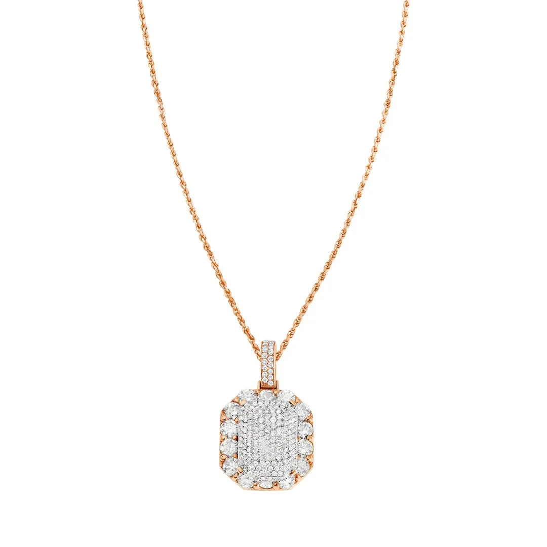 14k Rose Gold Diamond King Pendant 9.79 Ctw