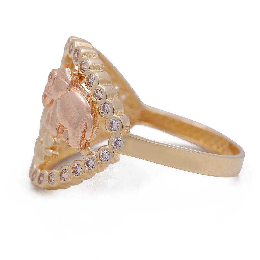 14K Yellow and Rose Gold Fashion Intricate Ring