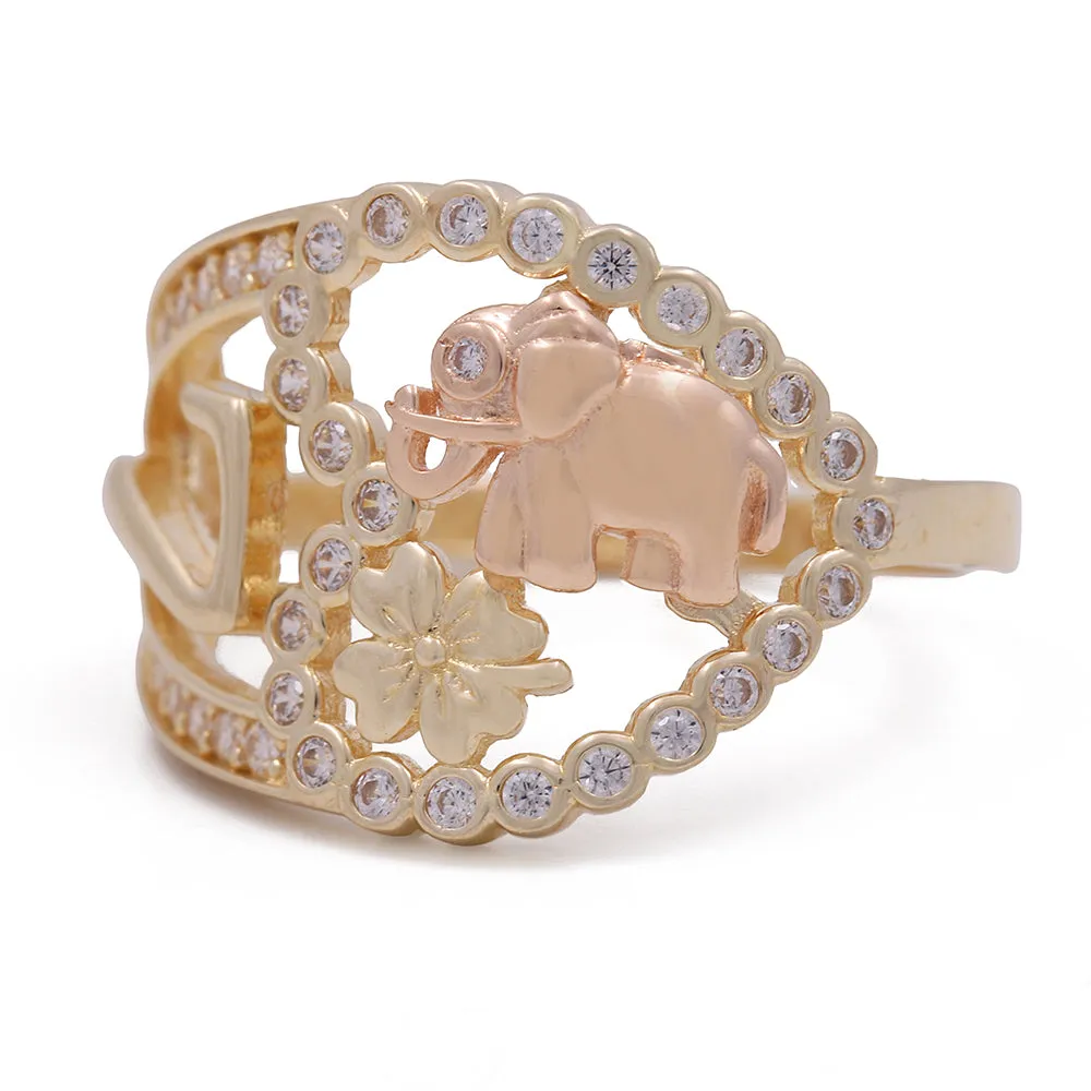 14K Yellow and Rose Gold Fashion Intricate Ring