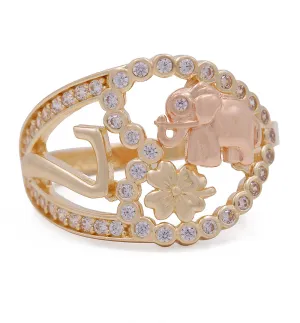 14K Yellow and Rose Gold Fashion Intricate Ring