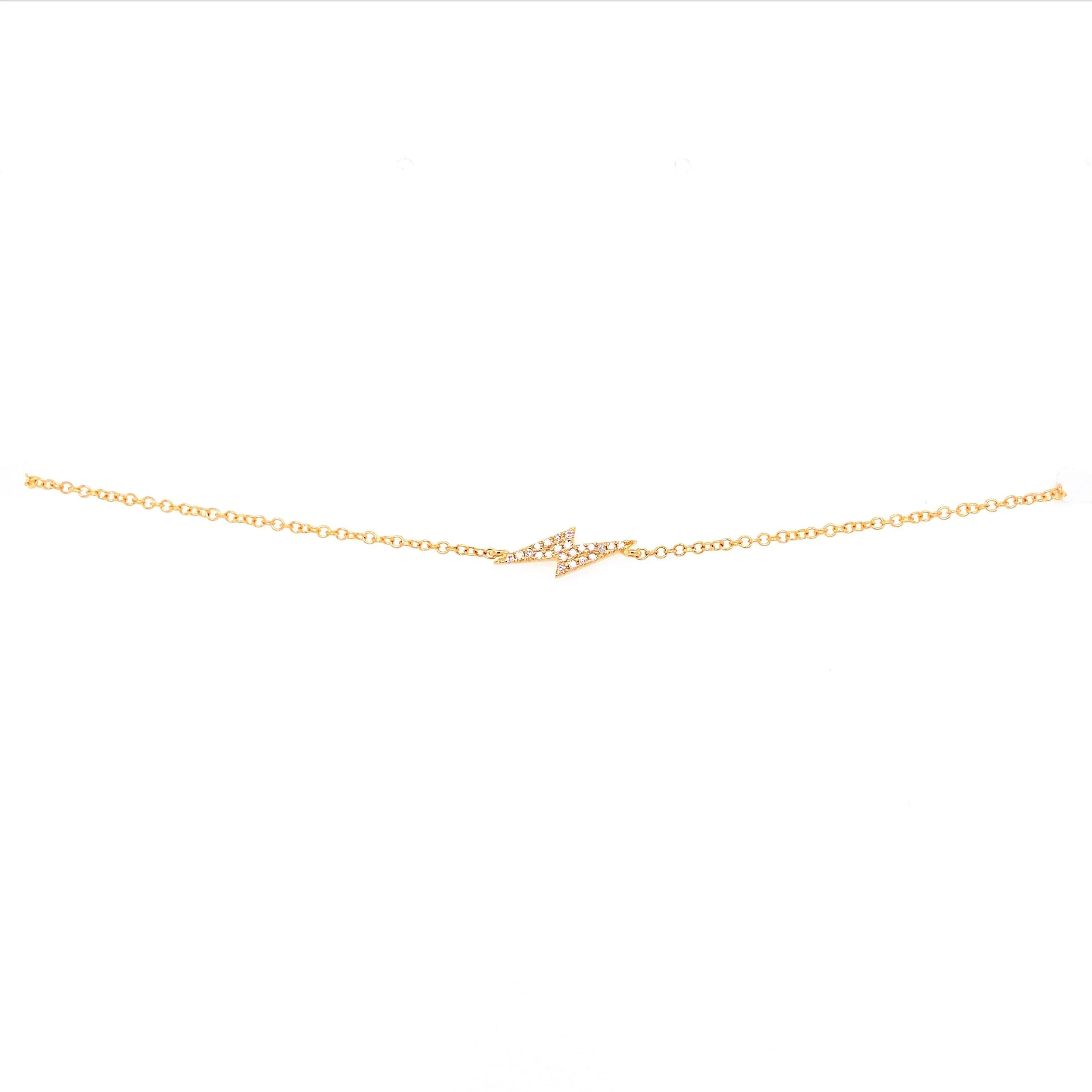 14K Yellow Gold Diamond Lightning Bolt Bracelet