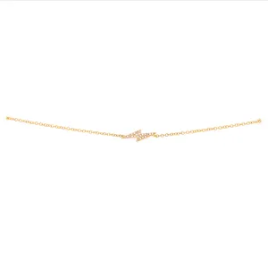14K Yellow Gold Diamond Lightning Bolt Bracelet