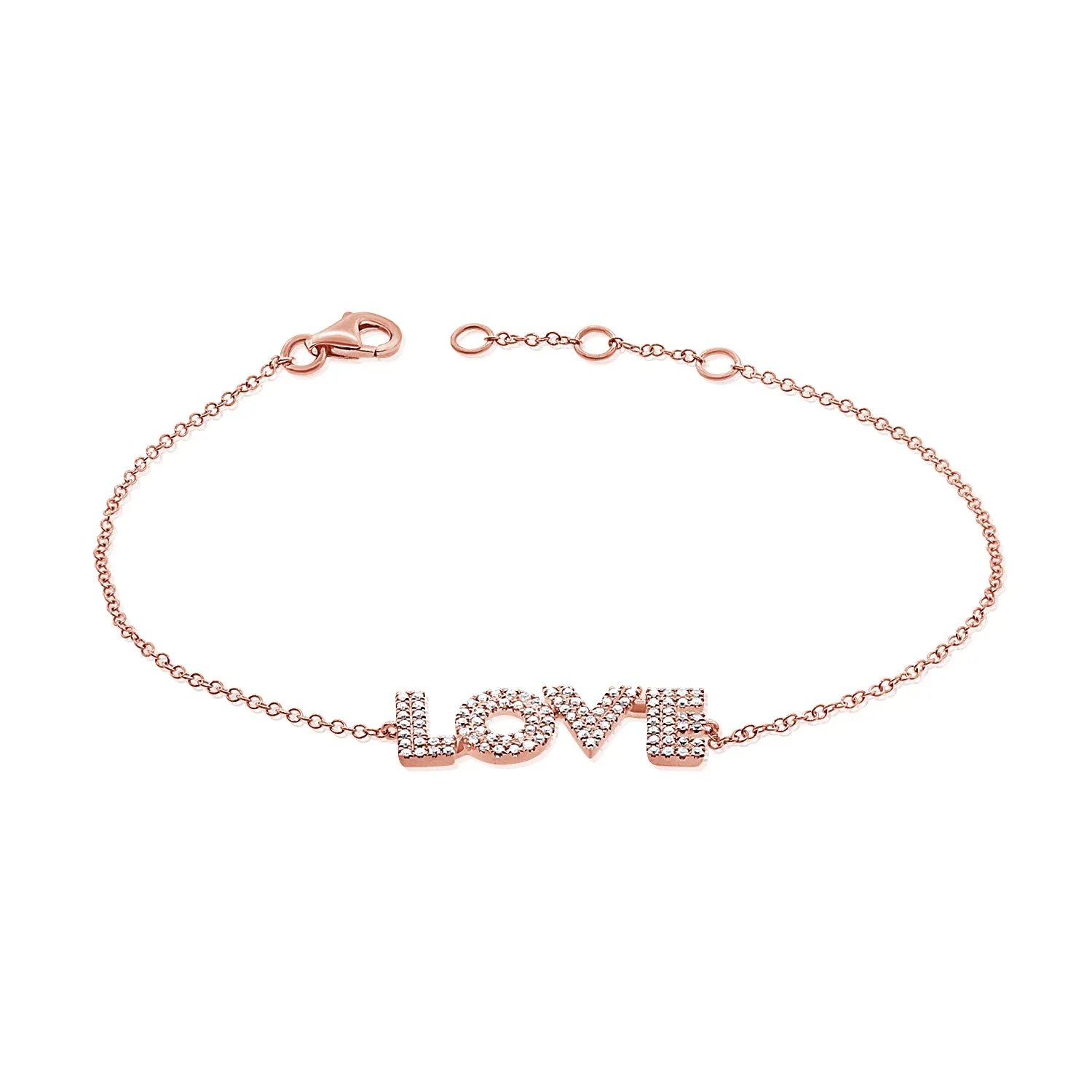 14K Yellow Gold Diamond Love Bracelet