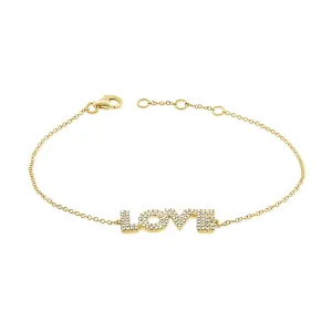 14K Yellow Gold Diamond Love Bracelet