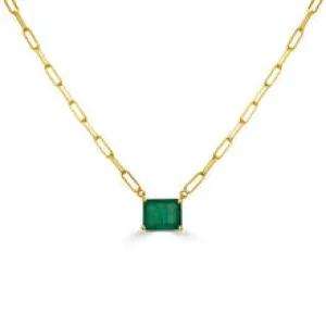 14KYG EMERALD E/C LINK CHAIN N