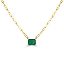 14KYG EMERALD E/C LINK CHAIN N