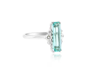 1.78ct Emerald Cut Paraiba Aquamarine Ring