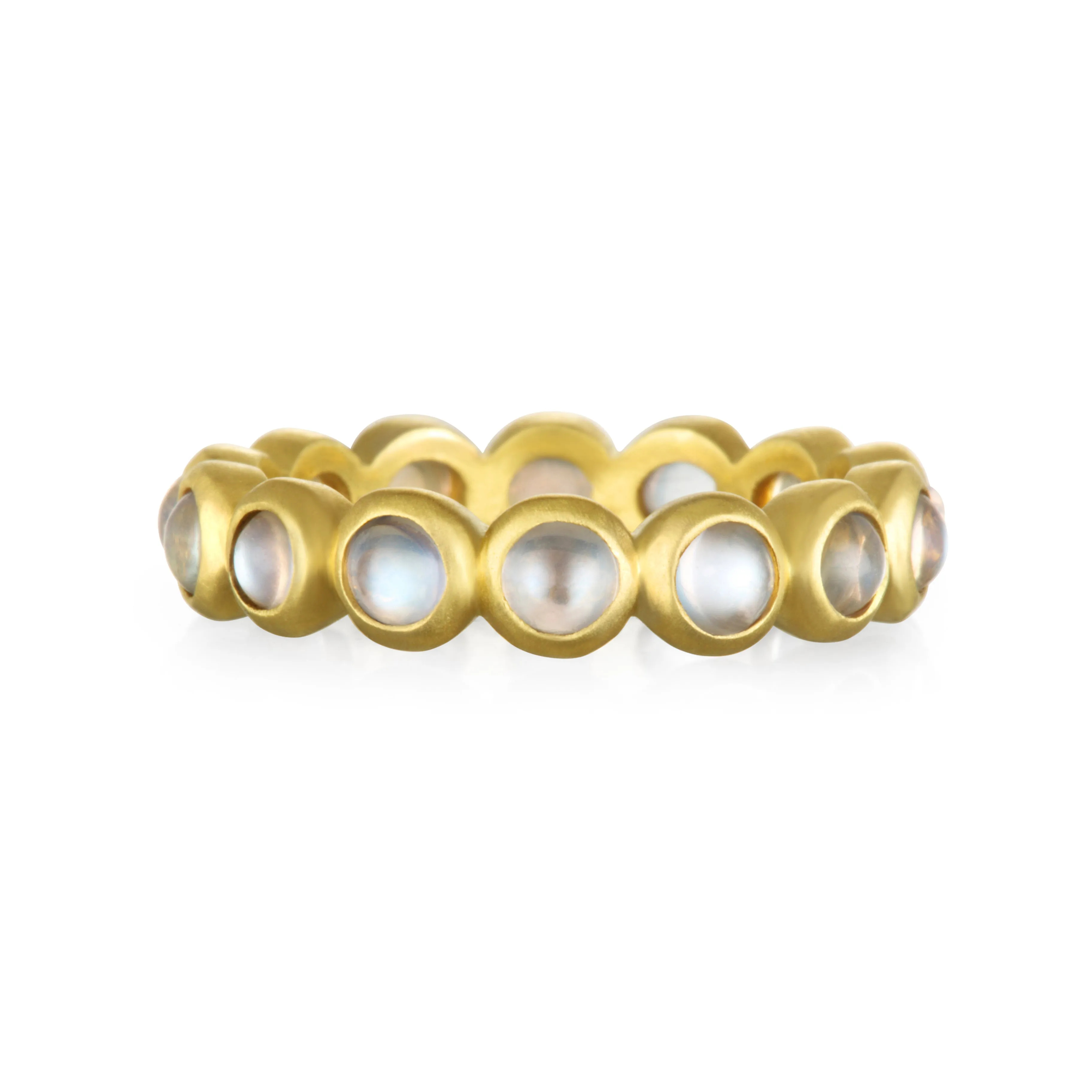 18 Karat Gold Burmese Moonstone Eternity Band