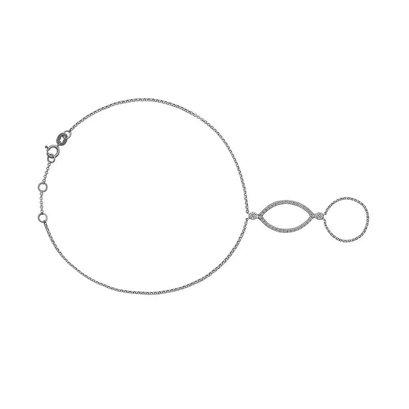 18k Gold Mysterious Eye Hand Bracelet (2 Ways)