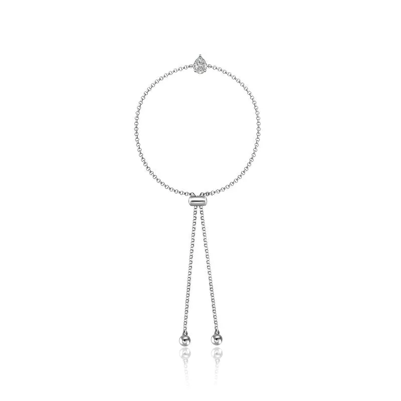 18k Gold Pear-Shaped Adjustable Diamond Bracelet