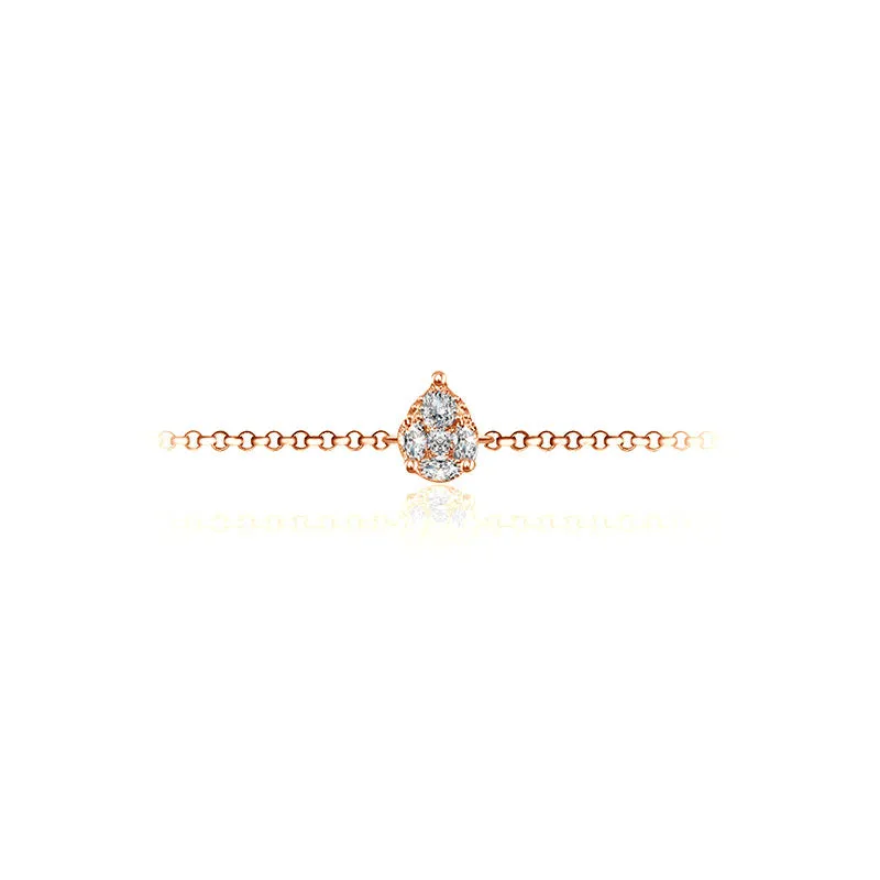 18k Gold Pear-Shaped Adjustable Diamond Bracelet