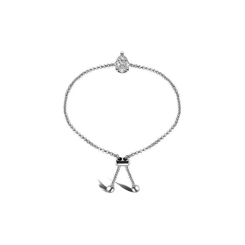 18k Gold Pear-Shaped Adjustable Diamond Bracelet