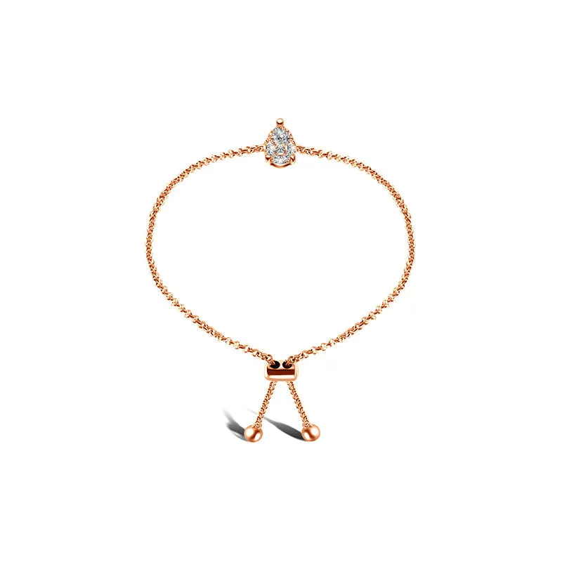 18k Gold Pear-Shaped Adjustable Diamond Bracelet
