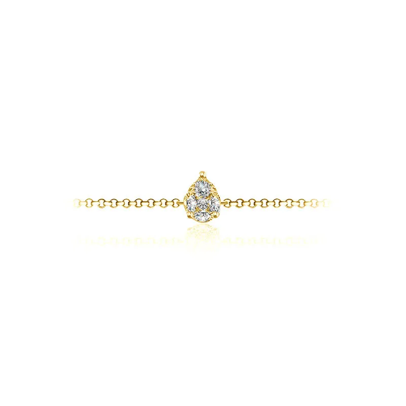 18k Gold Pear-Shaped Adjustable Diamond Bracelet