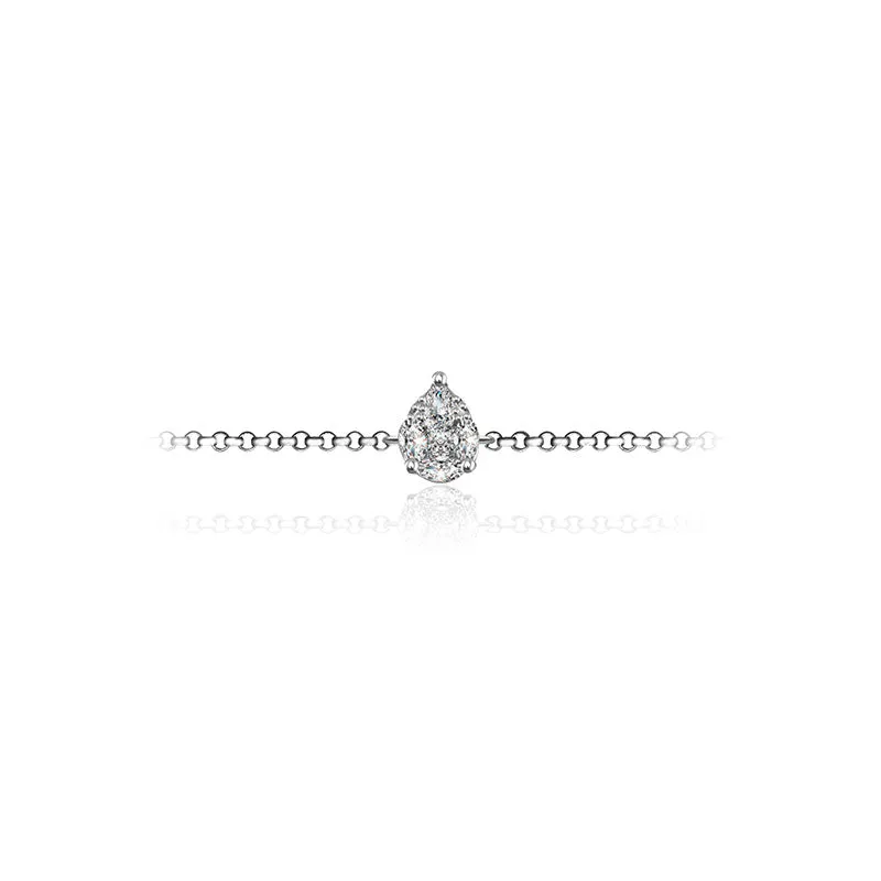 18k Gold Pear-Shaped Adjustable Diamond Bracelet