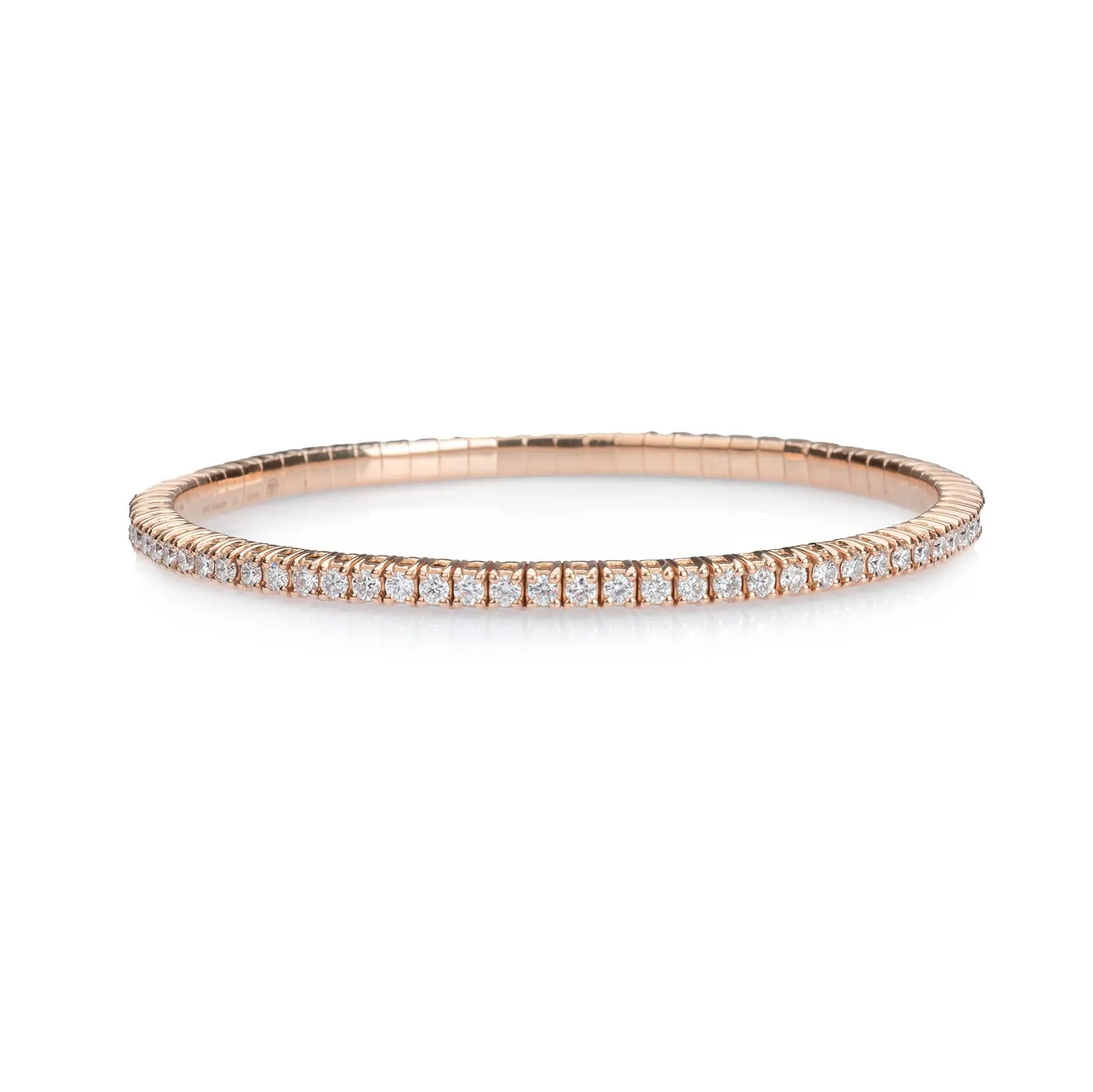 18K Stretch Round Diamond Mini Tennis Bracelet, 2.5 Carats, Lab Grown